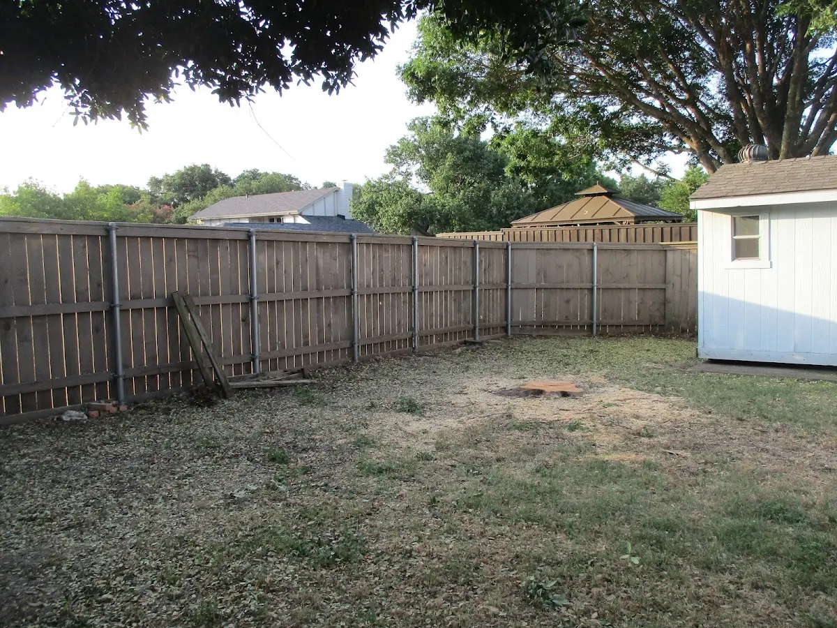Cleared yard after professional tree removal in Fort Morgan